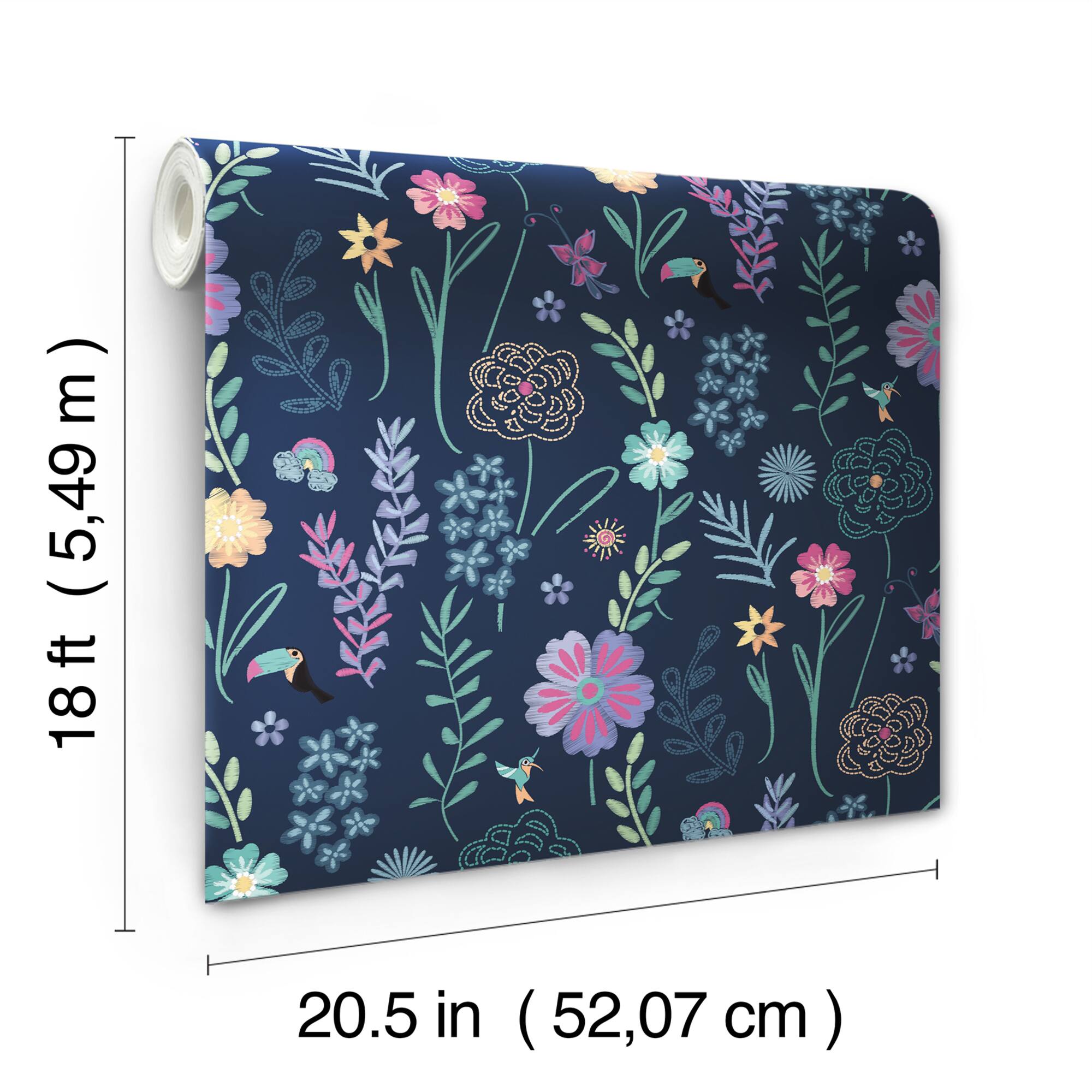 RoomMates Disney Encanto Embroidery Floral Peel & Stick Wallpaper